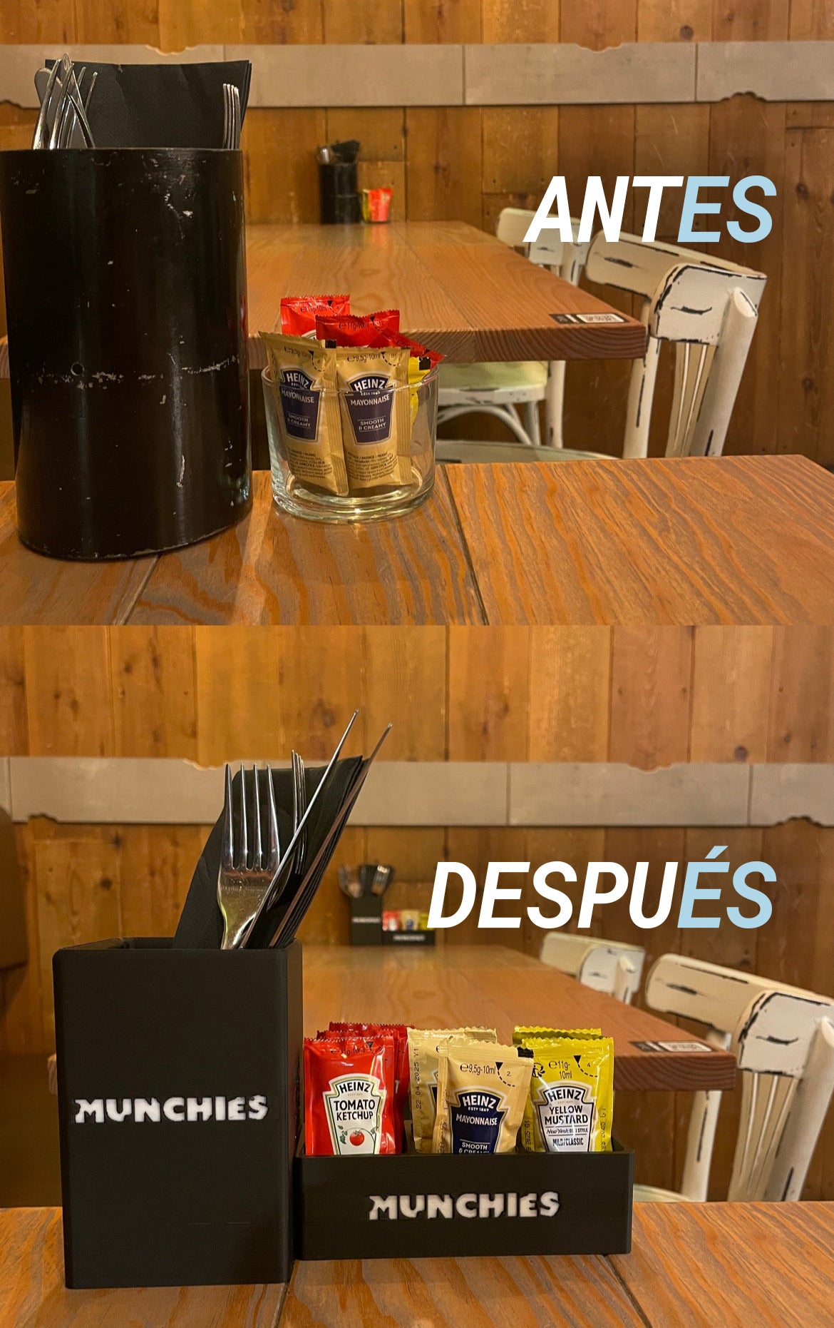 Comparación antes y después impresión 3D munchies IMPR3X