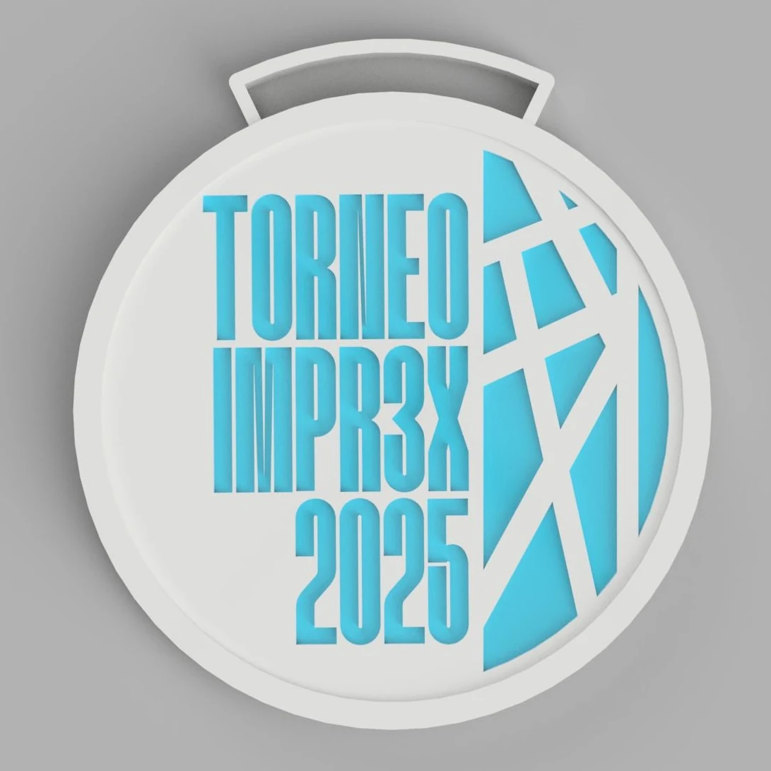 Medalla circular azul torneo IMPR3X 2025